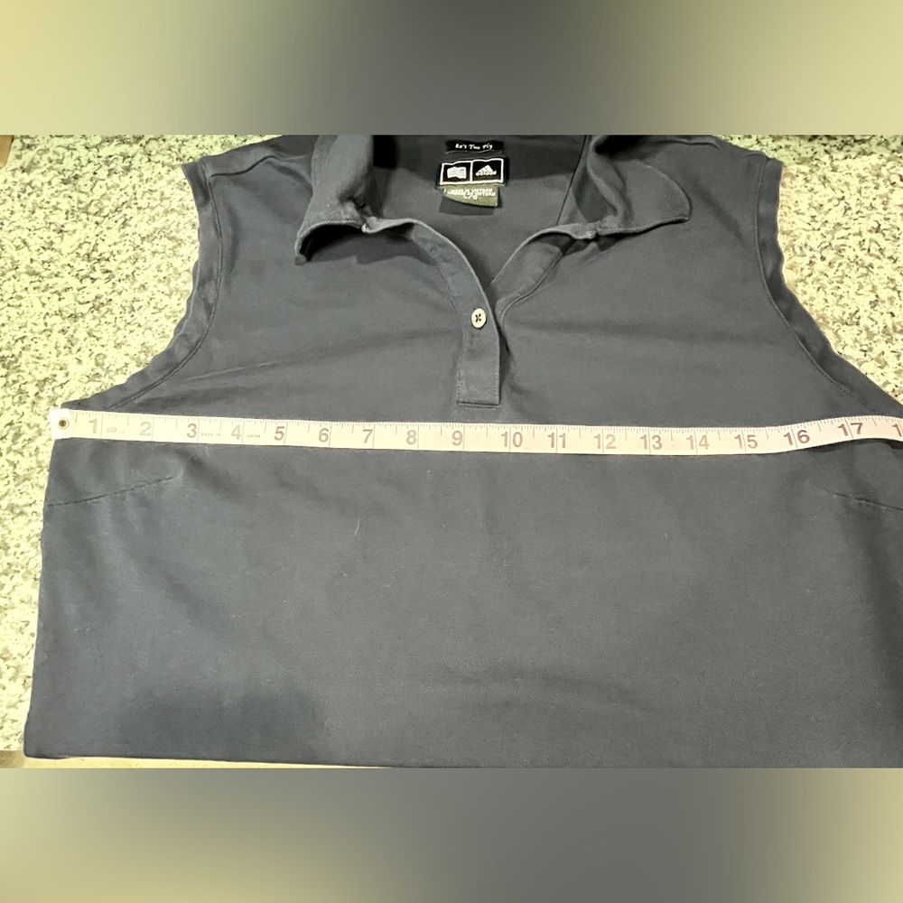Adidas Sleeveless Polo Womens Navy with Collar - Picture 8 of 10